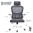 thumbnail image 2 of Silla Oficina Ergonomica Soporte Lumbar Material Respirable gris, 2 of 5