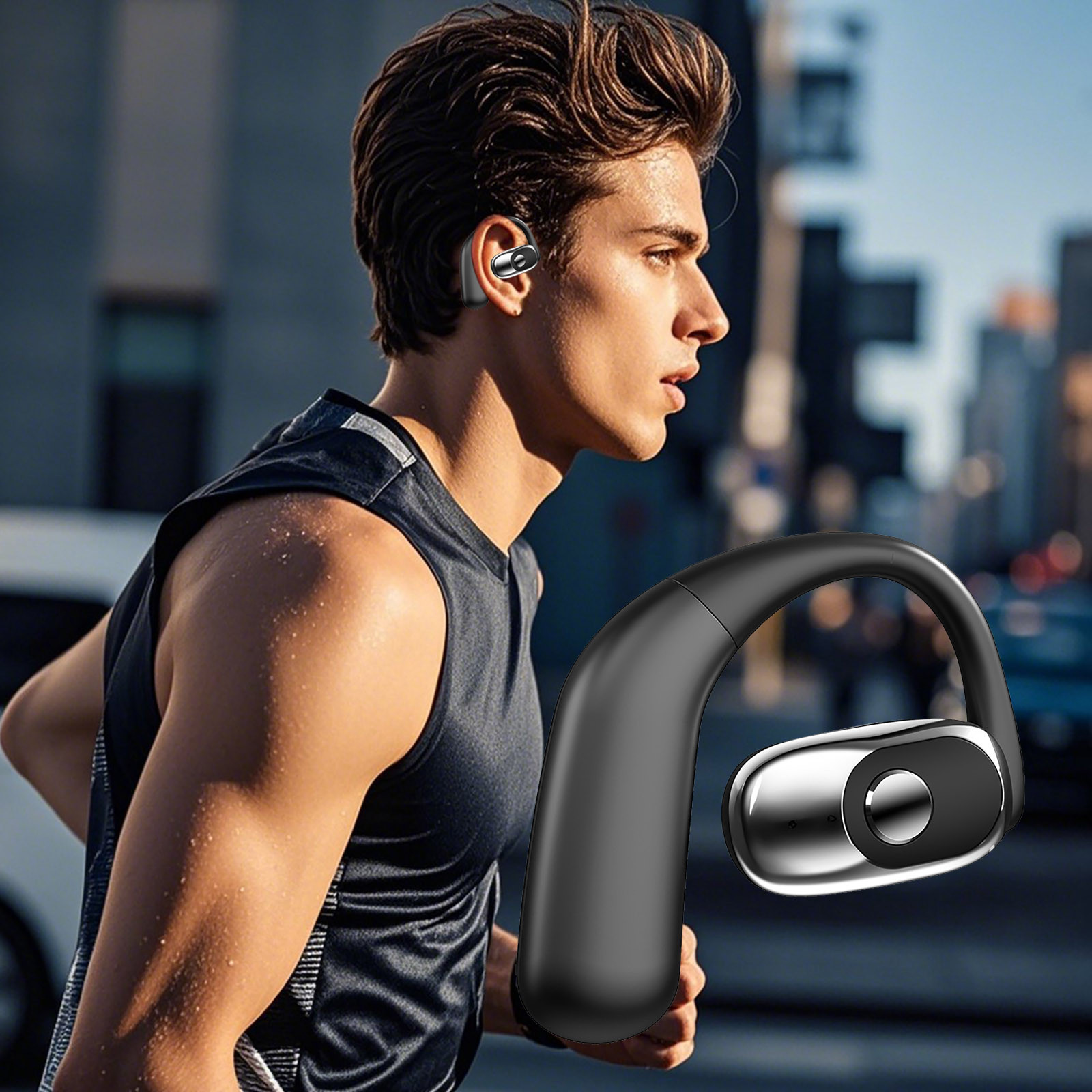 Auriculares Bluetooth, Auriculares inalámbricos, Auriculares Bluetooth monoaurales F32 de oído Ultra duraderos No en el oído Sonido externo Auriculares inalámbricos Bluetooth Auriculares Bluetooth