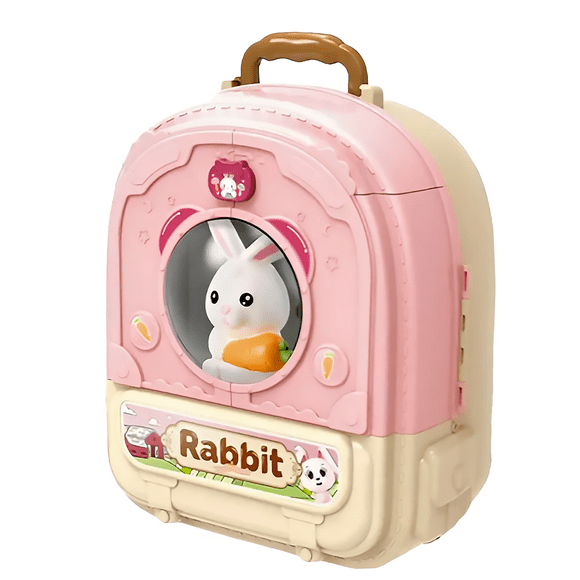 Mochila de juguete Happy Animal 2 en 1 de My Pet, Vip conejo rosa