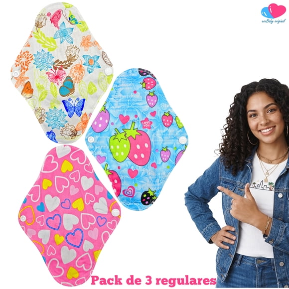 Toallas Femeninas de Tela Reutilizables Ecobaby Original Estampado