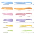 thumbnail image 3 of Juego de cuchillos de cocina Hecef de 6 piezas acero inoxidable con revestimiento colorido, 3 of 10