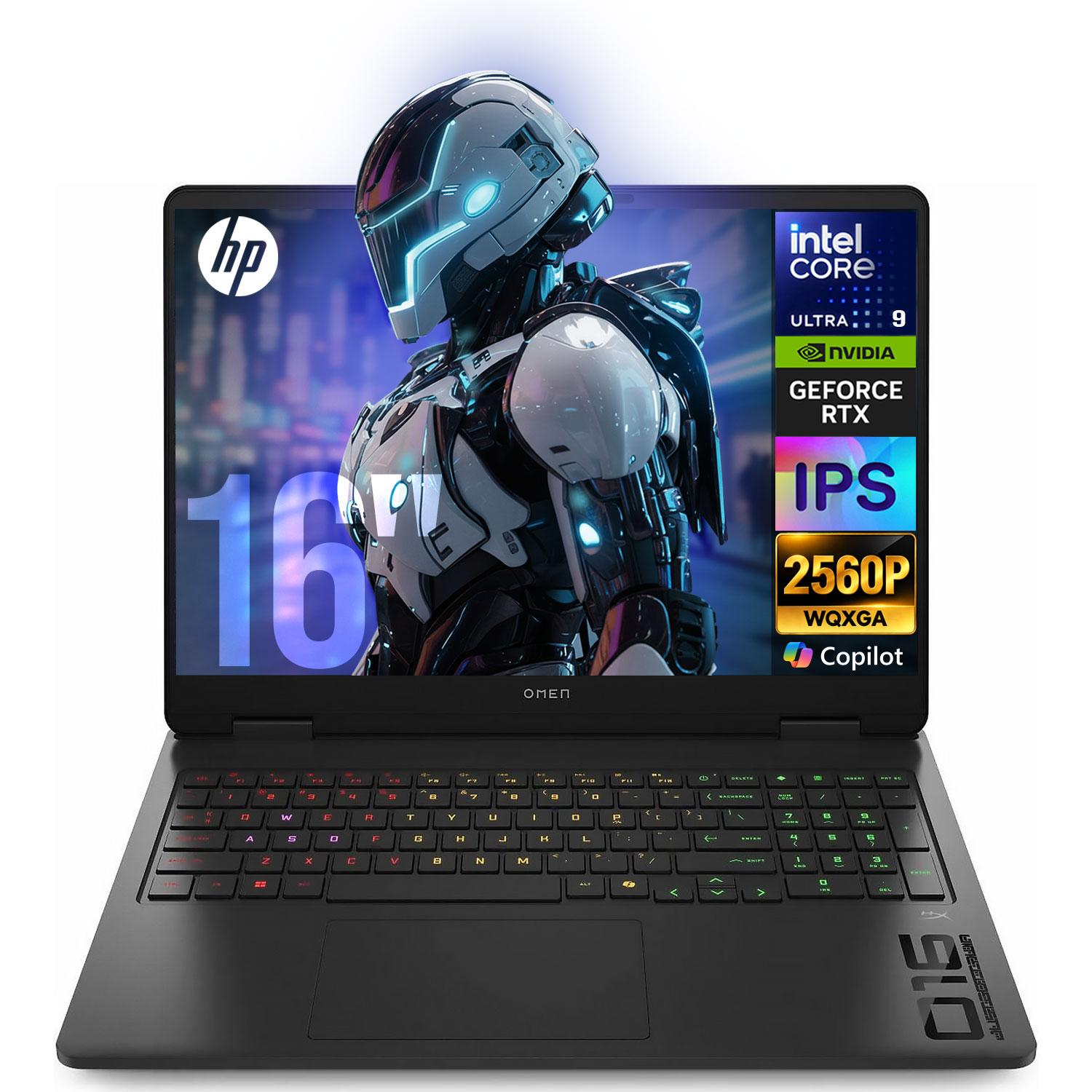 Laptop IA PC Gamer HP Omen 16-an0119nr Nvidia GeForce RTX 5070 8GB Intel Core Ultra 9 285H 16GB DDR5 SSD 1TB Pantalla 16" IPS WQXGA 240Hz Windows 11 Teclado Ingles