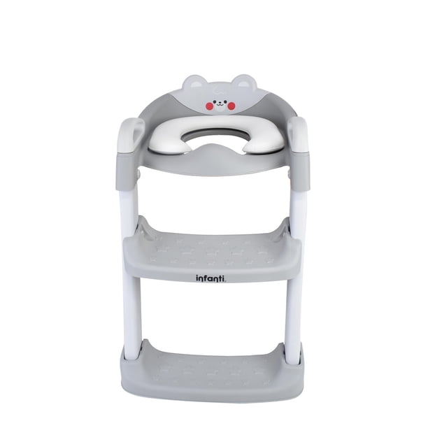 Entrenador de baño Infanti sweet bear con escalera gris