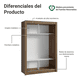 thumbnail image 4 of Ropero Closet Madesa Denver 2 Puertas Corredizas Marrón, 4 of 10