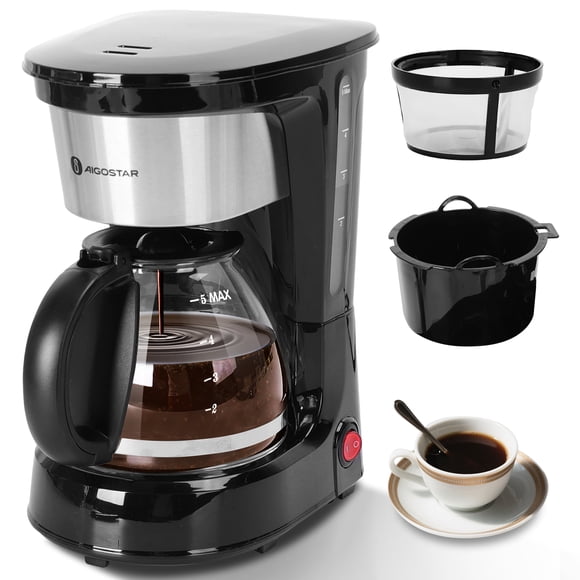 Cafetera Eléctrica De Goteo 600w 0.75l (5 Tazas) - Aigostar Negro