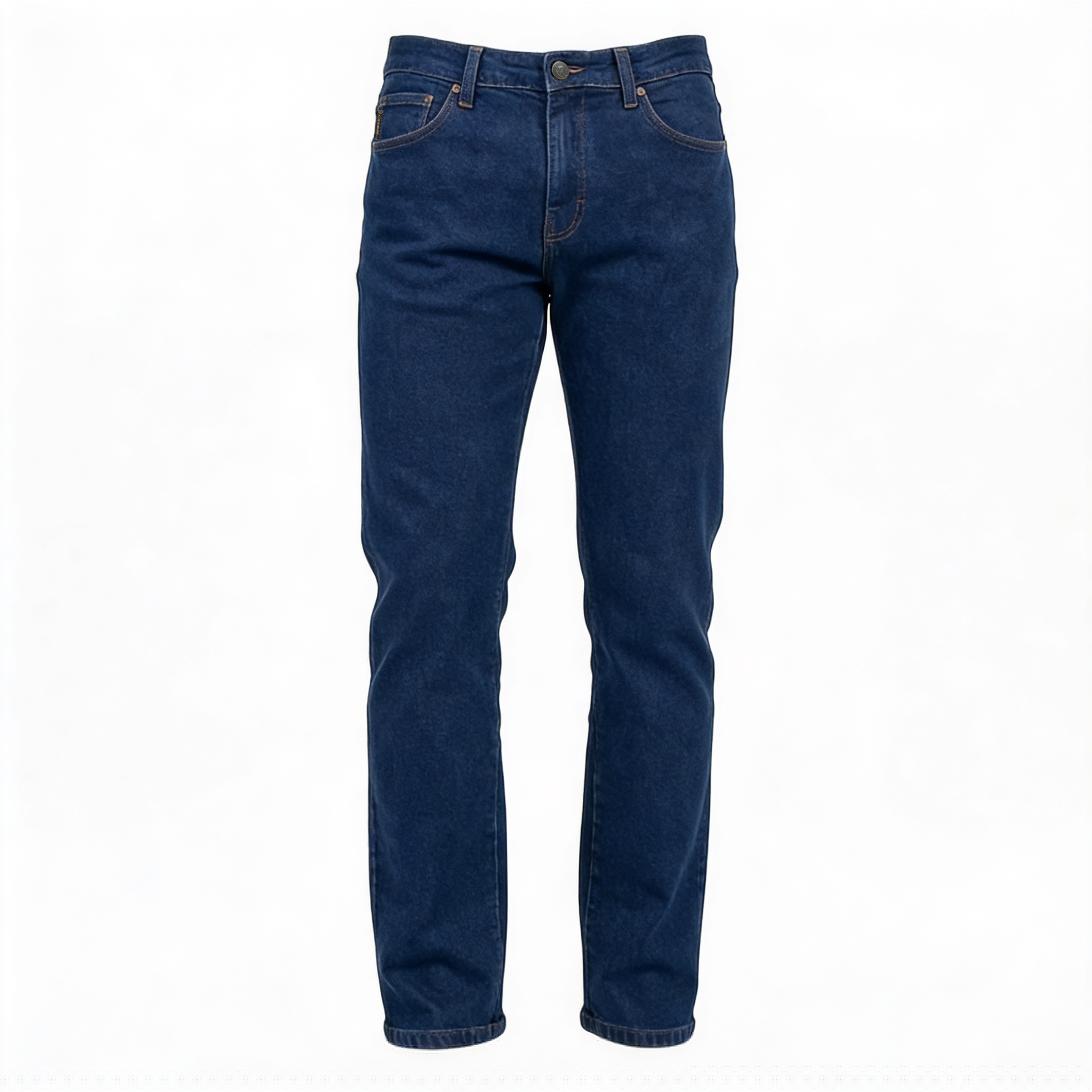 jeans cimarron para hombre, stretch stone obscuro talla 32 centered, front-facing view de jeans Cimarron Sports color obscuro talla 32; pierna recta, cinco bolsillos, pretina con trabillas y cierre con botón, denim con stretch visible en textura y costuras contrastantes sobre fondo blanco; básico para guardarropa, uso diario y combinable con otras prendas.