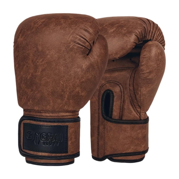 Guantes de boxeo para hombres y mujeres, guantes de boxeo cómodos, guantes de entrenamiento de boxeo, guantes de sparring para entrenamiento, gimnasio Marrón 10oz