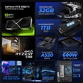 thumbnail image 3 of PC Gamer Completa Xtreme PC Gaming ALIENWARE NVIDIA GeForce RTX 5060 Ti AMD Ryzen 7 5700X 32GB SSD 1TB Monitor Curvo 32 180Hz Sistema Liquido WIFI gaming 1080p, estudios y multitarea, 3 of 6