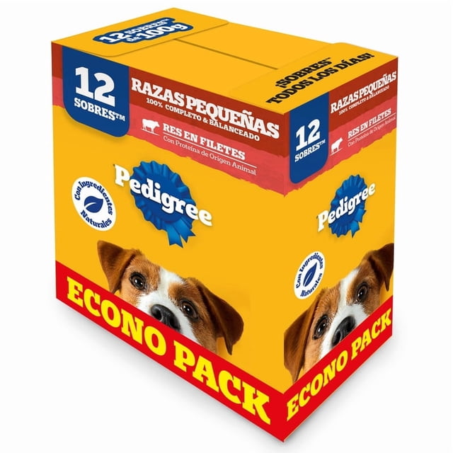 Alimento húmedo para perro Pedigree Razas Pequeñas sabor res 12 pack
