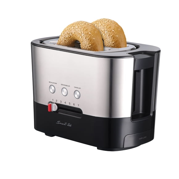 Tostador De Pan 2 Rebanadas 1000w 7 Niveles Acero inoxidable Smart-tek Sd2041