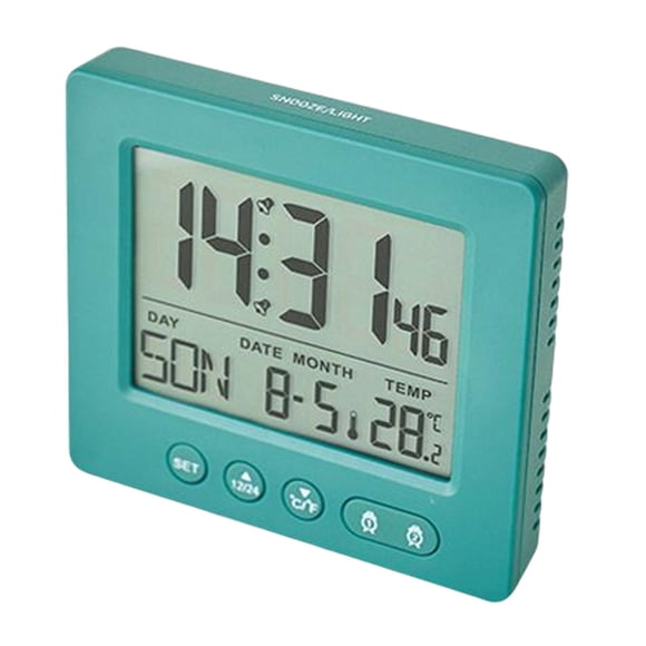 Reloj digital multifuncional de moda con función de repetición y luz nocturna LCD, relojes de mesa para Verde
