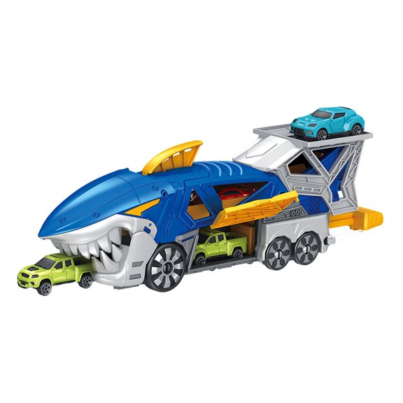Juego de de coches de juguete, transportador de lanzamiento de tiburones, coches de juego duraderos para niños, juego de vehículos de