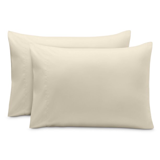 Bare Home Juego de Fundas de Almohada Cierre Tipo sobre, colección premium 1800, doble cepillado, ultra suave, tamaño king 20 x 36, Color Arena, 2 Unidades