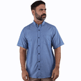 thumbnail image 1 of Camisa Formal Manga Corta Azul Jaspe Tela Con Textura para Hombre, 1 of 3