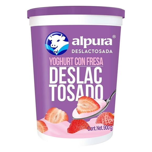 Yoghurt Alpura batido fresa deslactosado 900 g