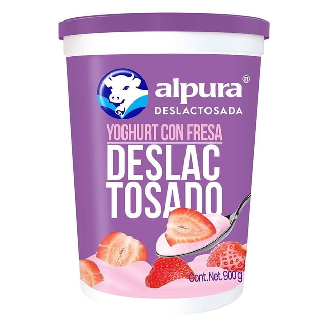 Yoghurt Alpura batido fresa deslactosado 900 g