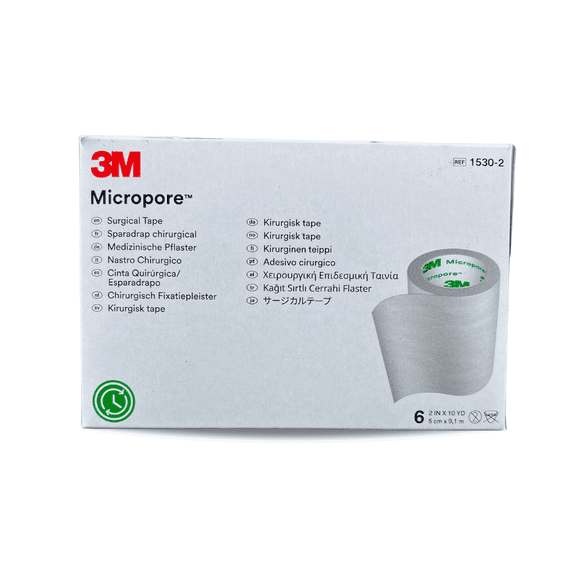 3M Cinta Adhesiva Micropore 2"  1530-2, Caja con 6 rollos