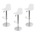 thumbnail image 1 of Sillas para Bar y Barra de Cocina con Respaldo y Reposapies de Altura Ajustable Banco Taburete Giratorio con Asiento Acolchado de Diseño Moderno Set 3 Piezas Blanco, 1 of 7