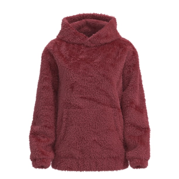 Sudadera Simply Basic para Niño, Borrego con Capucha Cowl, Rojo Talla 6