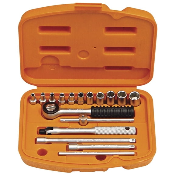 Estuche de Dados Tramontina PRO 1/4 Pulg. y Accesorios 17 Pzs