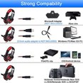 thumbnail image 2 of BlueFire Stereo Gaming Headset para PS4, PS5, PC, Xbox One, cancelación de ruido sobre auriculares sobre la oreja con micrófono, luz LED, sonido envolvente de graves, orejeras de memoria blanda para c, 2 of 3