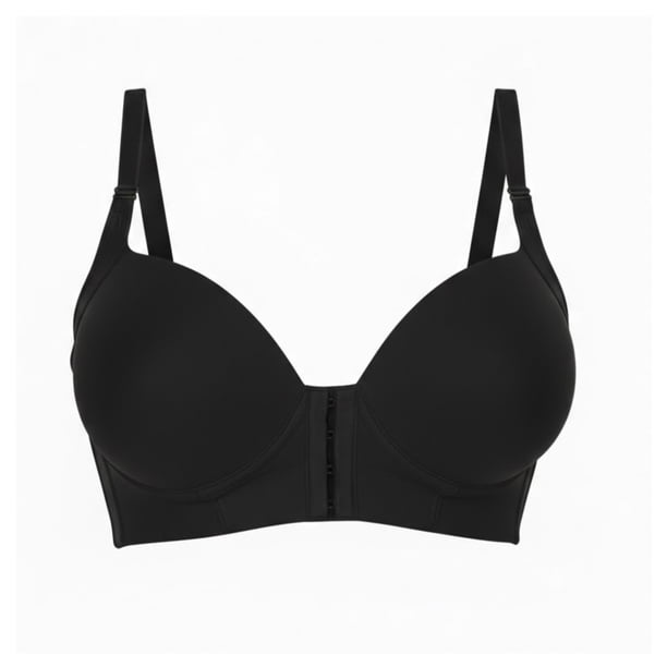 Brassier BrasJade para Dama, Con Soporte Lateral Copa Ancha, Negro Talla 36B