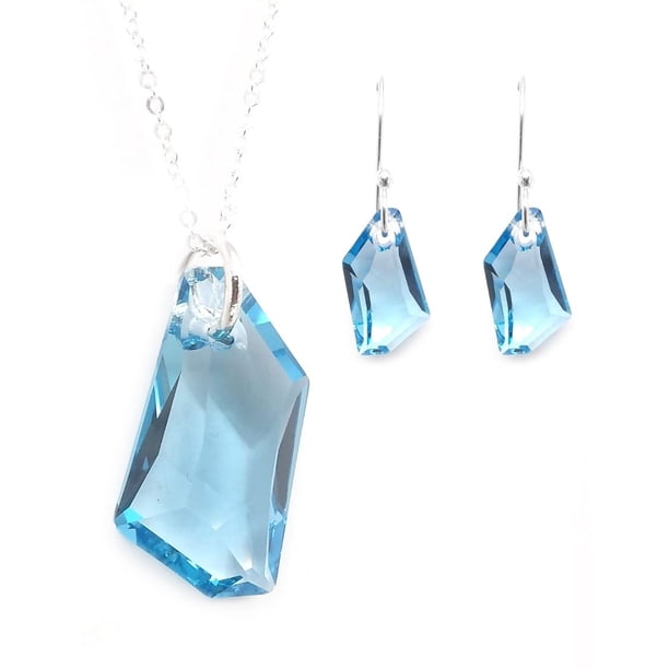 Juego Zvezda De-Art color Aquamarine plata .925