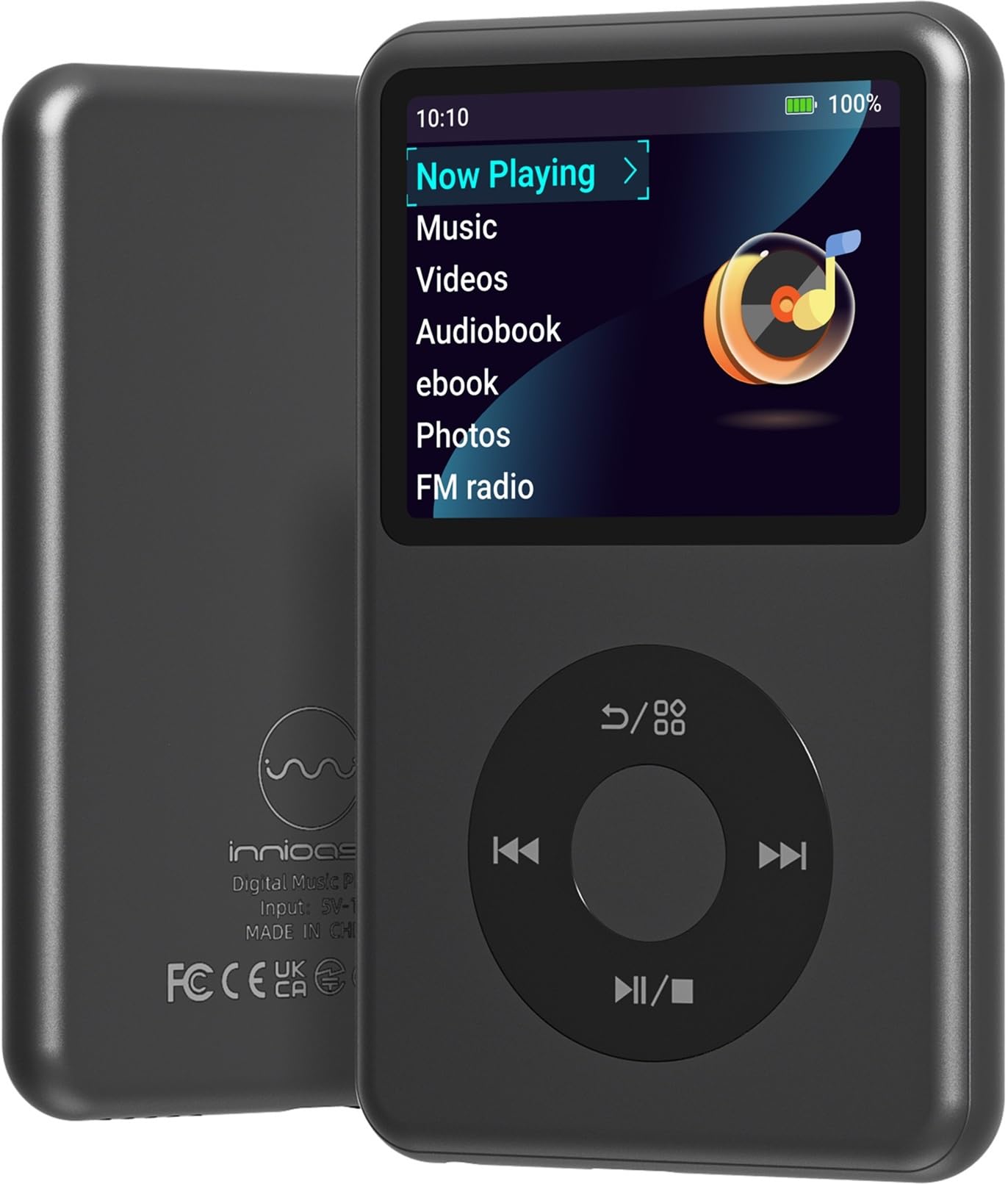 Reproductor MP3 innioasis 1TB Bluetooth Negro
