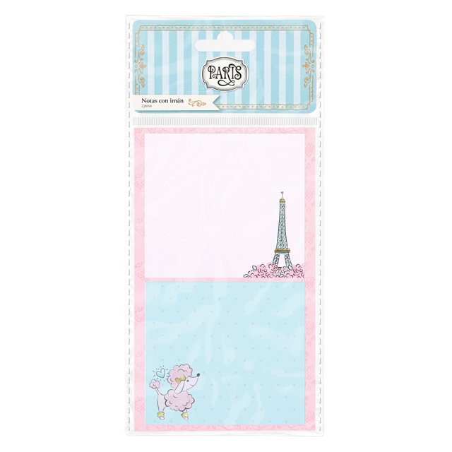 Notas con Imán Prichos París de Papel Adhesivo e Imán Multicolor 2 Piezas