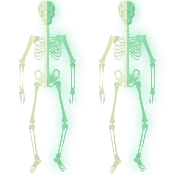 Decorativo de huesos VentDepot SkeleHangBig 2Pzas 150cm Plástico verde fluorescente