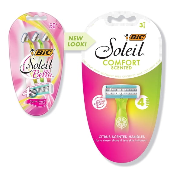 Rastrillo Desechable BIC Soleil Comfort de 4 Cuchillas, Paquete de 3