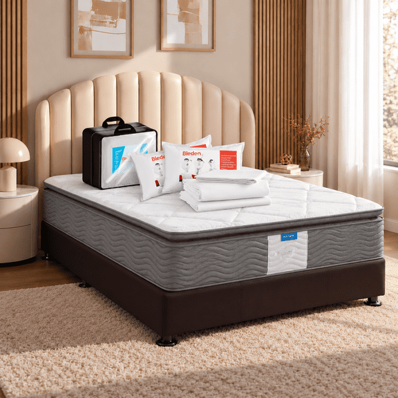 Colchón Dom Matrimonial Restonic Mooncare + 2 Almohadas + Box + Protector