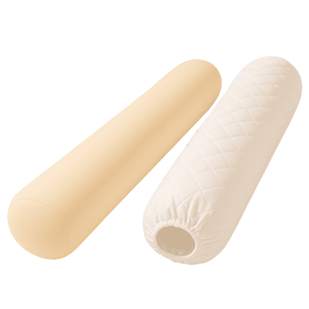 Cojín Para Cama de Masajes Cilíndrico Ivory + Funda Removible Blanca – Stefano Zanni