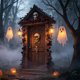 thumbnail image 5 of Guirnalda de hojas de arce artificiales negras con calabaza de ratán y bayas para decoración de chimenea y ventana de Halloween, 5 of 6