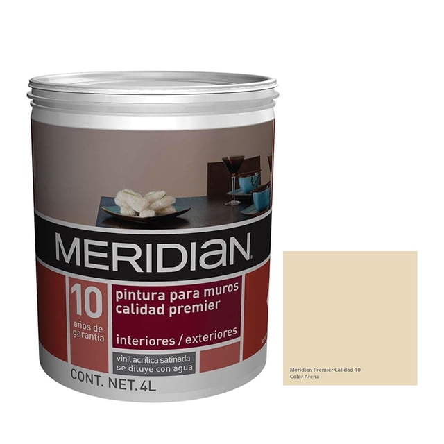 Pintura Meridian Premier 10 Años Arena 4 Litros