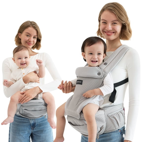Momcozy Cangurera Portabebé Mochila 2 En 1 Con Asiento Bebé, Enfriamiento Canguro Bebé Transpirable
