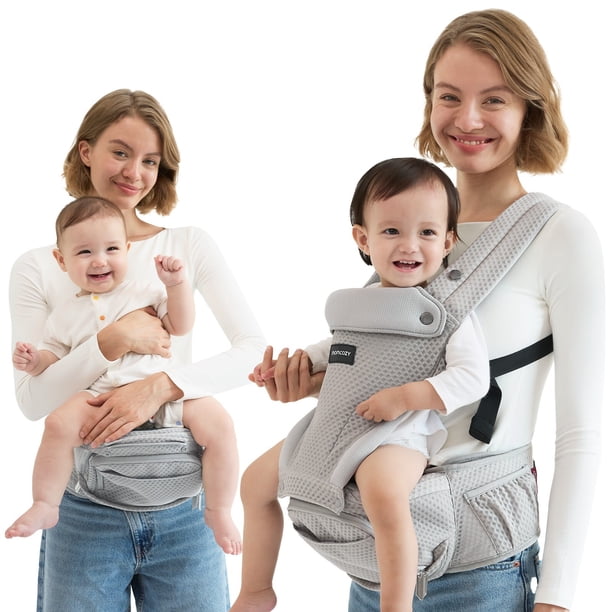 Momcozy Cangurera Portabebé Mochila 2 En 1 Con Asiento Bebé, Enfriamiento Canguro Bebé Transpirable