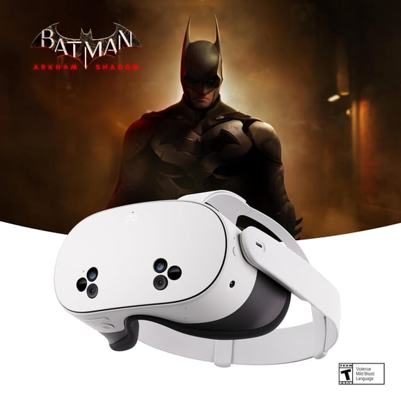Lentes de Realidad Virtual META Quest 3S Mixed Reality 256GB Bundle Batman Arkham Shadow blanco