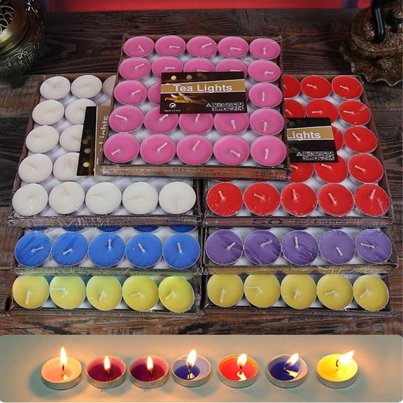 50 Velas Flotantes de Tabaco para Bodas, Fiestas, Votivas, Redondas, Románticas, de Parafina.
