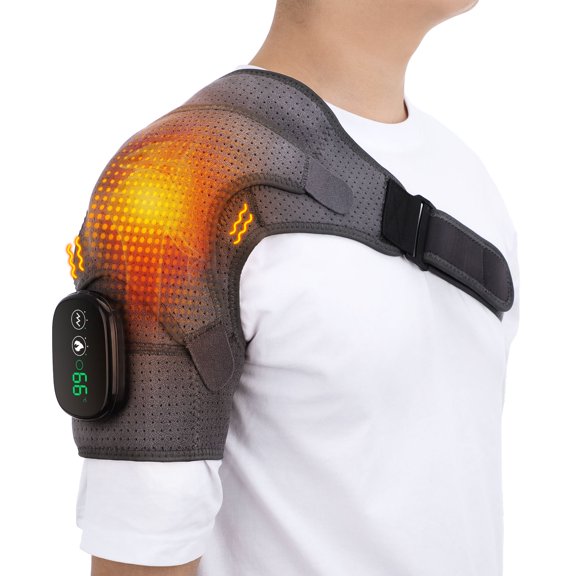 Faja Térmica Para Hombros Con Masaje - Terapia De Calor Ajustable Para Alivio Muscular Y Relajación