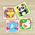 thumbnail image 4 of Rompecabezas de madera Uds., tablero de rompecabezas Montessori , reconocimiento de animales, artesanía de madera, rompecabezas Estilo A, 4 of 8