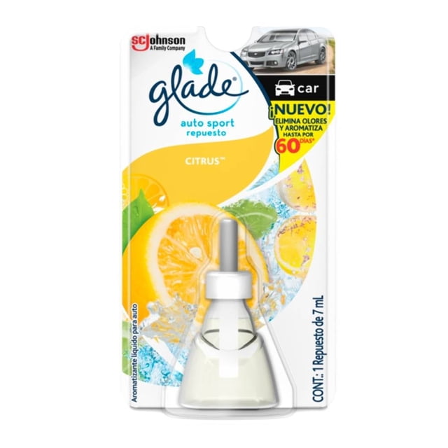 Aromatizante líquido Glade AutoSport Citrus repuesto 7ml
