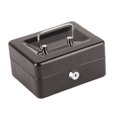 thumbnail image 3 of Caja de dinero de metal con 6 compartimentos, caja de dinero de alta seguridad con bandeja para dinero y cerradura con llave para el hogar y el negocio, color negro, 3 of 15