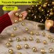 thumbnail image 3 of Cascabeles navideños guirnalda set de 2 guirnaldas de 183cm de largo y 21 cascabeles Color Dorado de 3.5cm para colgar de metal, 3 of 7
