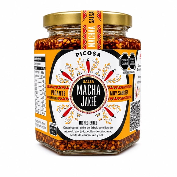 Salsa Macha Jakee Picosa de Chile de Árbol y Semillas Artesanal Frasco 250g  sin gluten