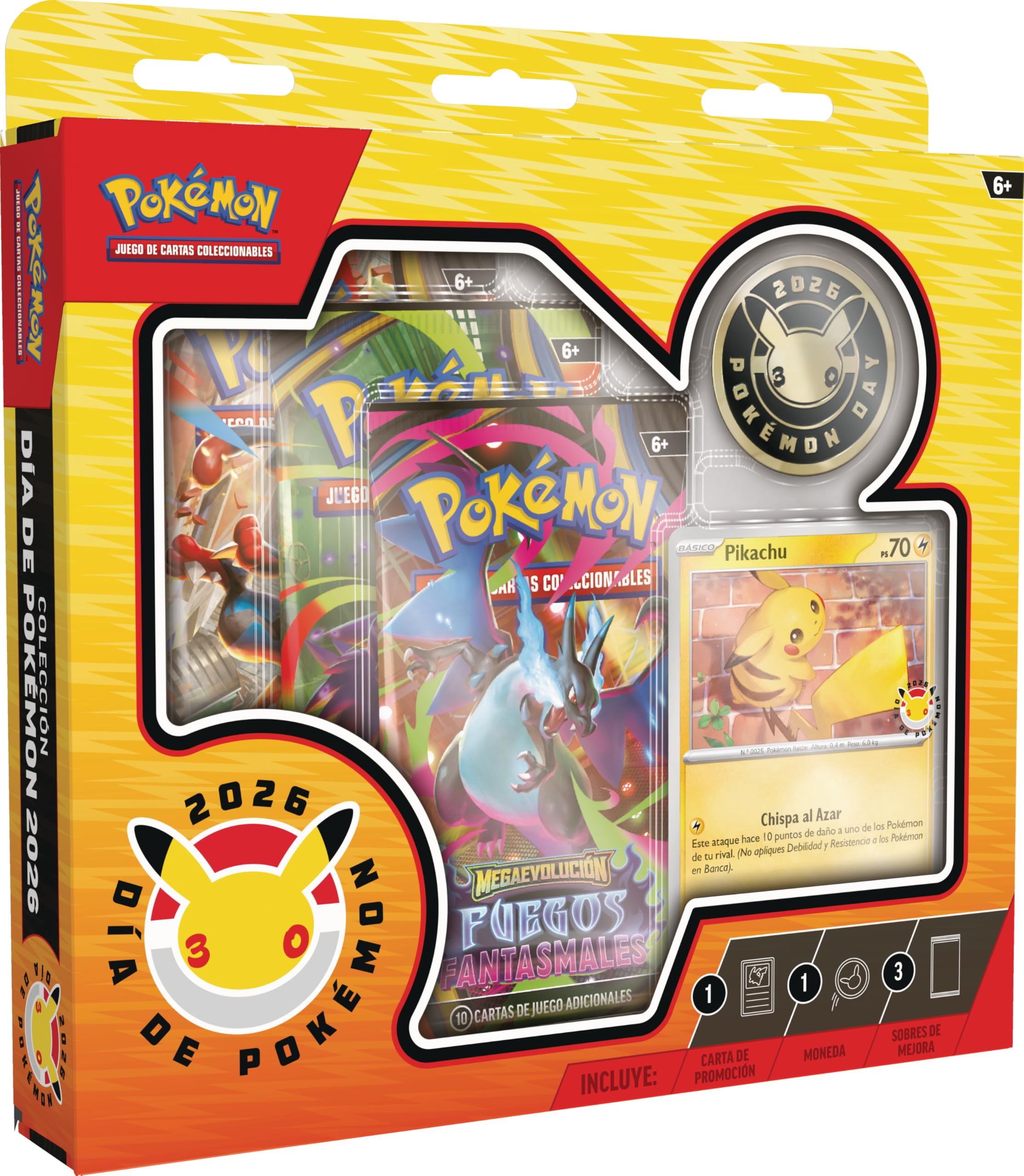 Colección Pokémon del Día de los Pokémon de 2026 con tarjeta promocional holográfica