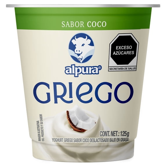 Yoghurt griego Alpura sabor coco deslactosado bajo en grasa 125 g