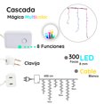 thumbnail image 4 of Cascada De Luces Led Navideña Decorativa Multicolor 300 Focos 8 Funciones Navicolors  Cable Blanco 6 m, 4 of 4