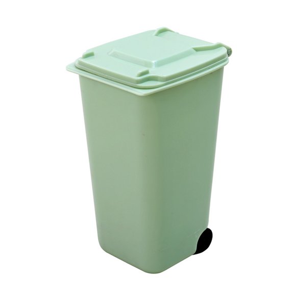 Billuyoard Bote de basura de escritorio de plástico: conveniente y duradero para cualquier lugar saludable y seguro Basura con ruedas Suministros de limpieza para el hogar verde