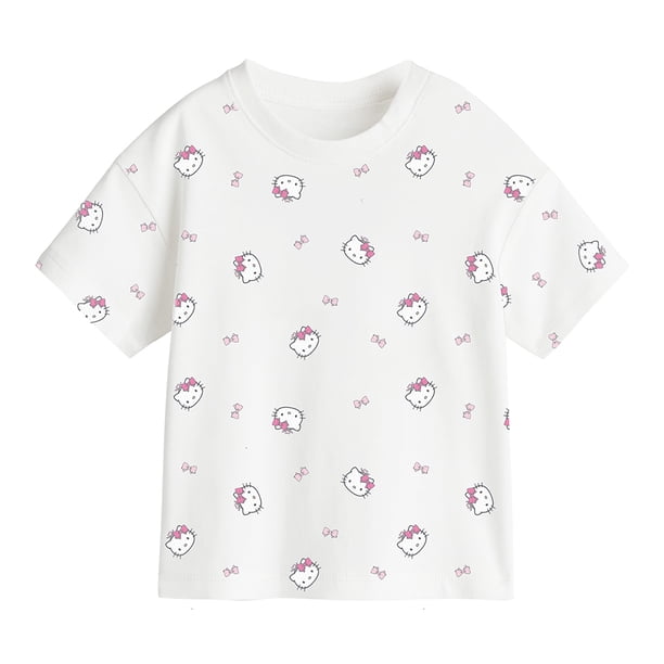 Playera Casual Hello Kitty para Bebes Manga Corta Blanco Talla 3